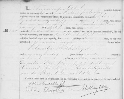 overlijden Klaartje 1819